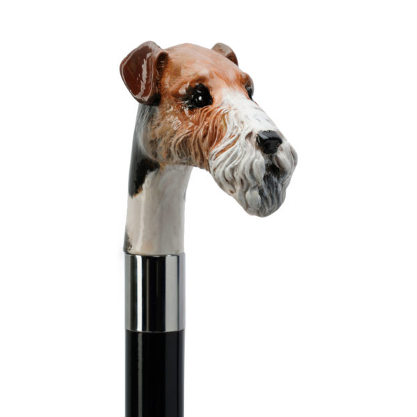 Walking Sticks Bastone con impugnatura modellata e dipinta a mano Cane fox terrier